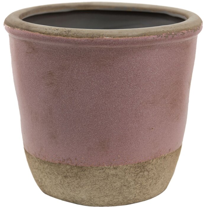 Clayre & Eef 6CE1380XL Pot de fleurs pour lintérieur Rose, Beige Ø 19x19 cm