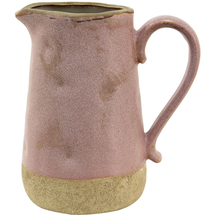 Clayre & Eef 6CE1381L Pichet décoratif Rose, Beige 20x14x23 cm