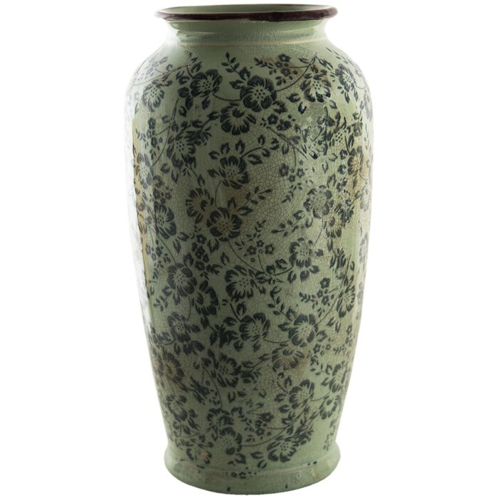 Clayre & Eef 6CE1392L Vase décoratif bleu, blanc Ø 19x37 cm