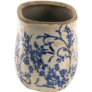 Clayre & Eef 6CE1398L Pot de fleurs pour lintérieur bleu, blanc 22x12x13 cm