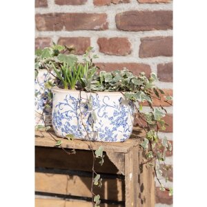 Clayre & Eef 6CE1398L Pot de fleurs pour lintérieur bleu, blanc 22x12x13 cm