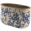 Clayre & Eef 6CE1398L Pot de fleurs pour lintérieur bleu, blanc 22x12x13 cm