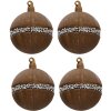 Clayre & Eef 6GL3271 Boules de Noël, set de 4, brun Ø 8 cm