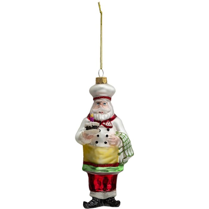 Clayre & Eef 6GL3324 Pendentif Père Noël multicolore 7x7x17 cm