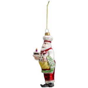 Clayre & Eef 6GL3324 Pendentif Père Noël multicolore 7x7x17 cm