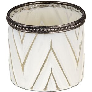 Clayre & Eef 6GL3333 Porte-bougie en verre blanc...