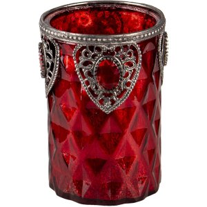 Clayre & Eef 6GL3350 Verre Bougeoir Rouge Ø...