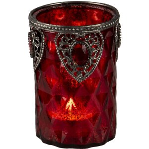 Clayre & Eef 6GL3350 Verre Bougeoir Rouge Ø...