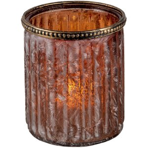 Clayre & Eef 6GL3356 Verre Bougeoir Marron Ø 10x12 cm