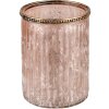 Clayre & Eef 6GL3357 Bougeoir en verre Beige, Rose Ø 11x14 cm