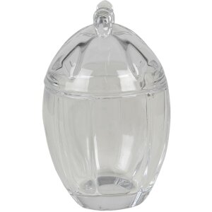 Clayre & Eef 6GL3388 Bonbonnière avec couvercle Oeuf Transparent Ø 9x13 cm