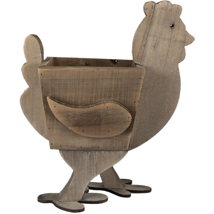 Clayre & Eef 6H2096 Pot de fleurs pour intérieur Poulet Marron 35x18x40 cm