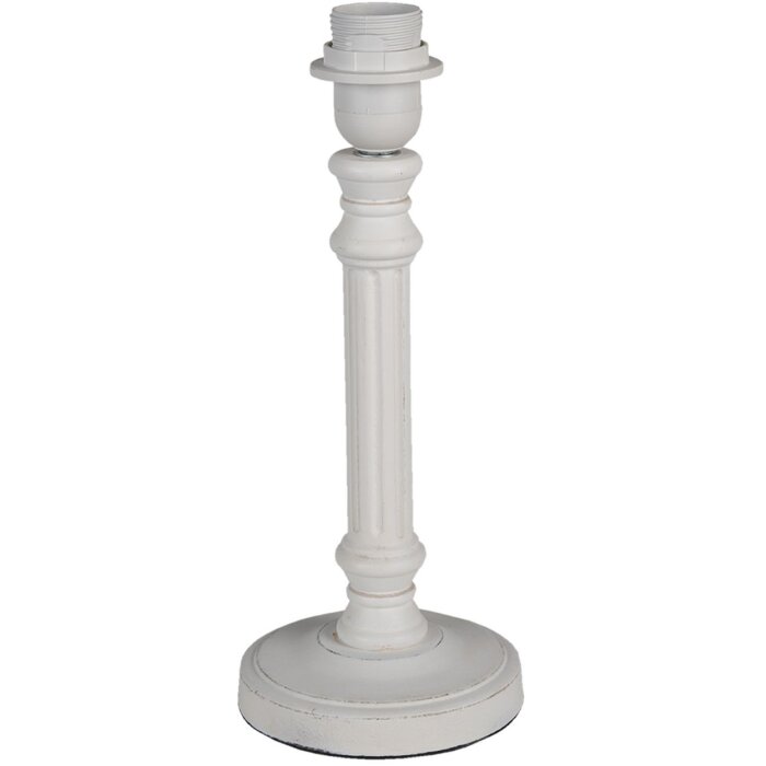 Clayre & Eef 6LMP743 Socle de lampe Lampe de table blanc Ø 13x32 cm E27-max 1x40W