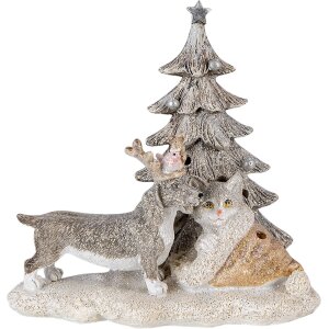 Clayre & Eef 6PR4631 Décor Chat et chien Gris,...