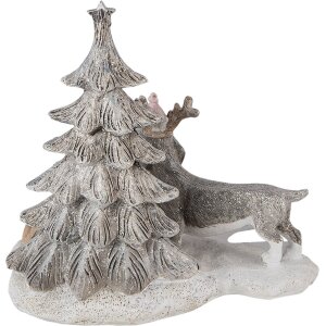 Clayre & Eef 6PR4631 Décor Chat et chien Gris, Beige, Blanc 16x10x15 cm LED