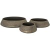 Clayre & Eef Plateau décoratif Set de 3 pièces Gris Ø 42x10 - Ø 34x9- Ø 24x9 cm