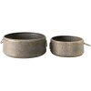 Clayre & Eef 6Y4551 Plateau décoratif set de 2 pièces Gris Ø 40x16 - Ø 33x13 cm