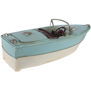 Clayre & Eef 6Y4609 Déco Mini modèle bateau turquoise 24x11x9 cm