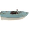 Clayre & Eef 6Y4609 Déco Mini modèle bateau turquoise 24x11x9 cm