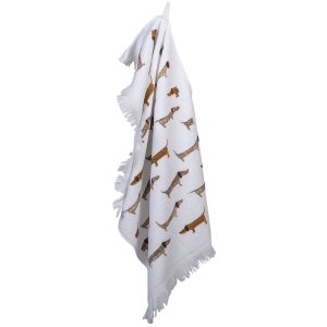 Clayre & Eef CT017 Serviette dinvité blanc 40x66 cm