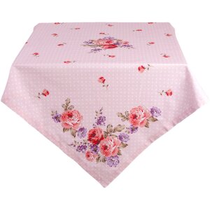 Clayre & Eef DTR01 Nappe Carrée Rose, Lilas...