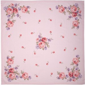 Clayre & Eef DTR01 Nappe Carrée Rose, Lilas...