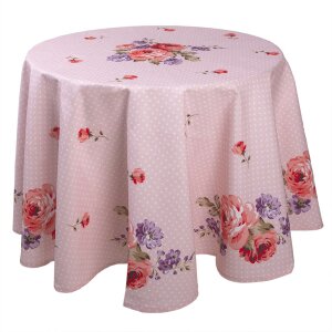 Clayre & Eef DTR07 Nappe ronde rose, lilas Ø...