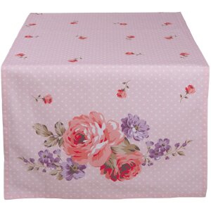 Clayre & Eef DTR64 Chemin de table rose, lilas 50x140 cm