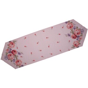 Clayre & Eef DTR65 Chemin de table rose, lilas 50x160 cm