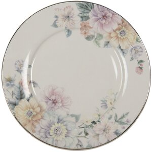 Clayre & Eef FLOFP Vaisselle Assiette plate blanche...