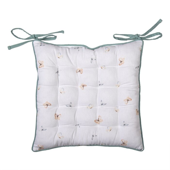 Clayre & Eef FOB29 Coussin de chaise en mousse blanc, Grun 40x40 cm