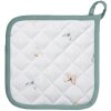 Clayre & Eef FOB45 Gant de cuisine blanc, vert 20x20 cm