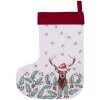 Clayre & Eef HCH203 Chaussette de Noël déco Blanc, rouge 30x1x40 cm