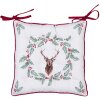 Clayre & Eef HCH29 Coussin de chaise en mousse blanc, rouge 40x40 cm