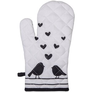 Clayre & Eef LBS44 Gants de four blanc, noir 18x30 cm