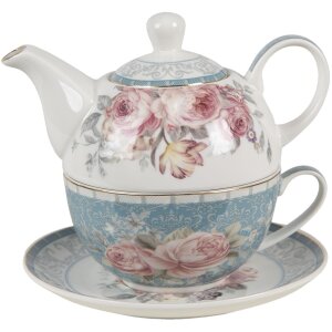 Clayre & Eef PECTEFO Tea for One bleu, blanc 16x10x14...