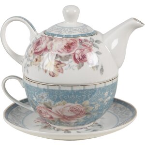 Clayre & Eef PECTEFO Tea for One bleu, blanc 16x10x14...