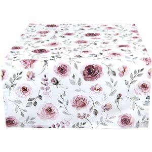 Clayre & Eef RUR64 Chemin de table rose 50x140 cm