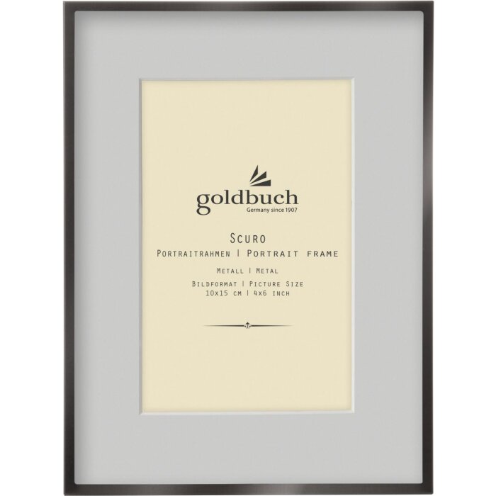 Goldbuch cadre photo métallique Scuro noir avec passe-partout 10x15 cm