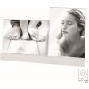 Mascagni A1158 Double cadre photo acrylique socle bois blanc - 2 photos 13x18 cm