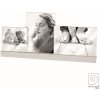 Mascagni A1159 Cadre photo triple acrylique socle bois blanc - 1x10x10 / 2x13x18