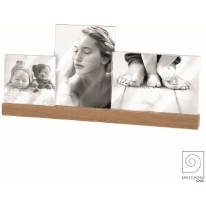 Mascagni A1159 Cadre photo triple acrylique socle en bois...