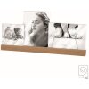 Mascagni A1159 Cadre photo triple acrylique socle en bois naturel 1x10x10 / 2x13x18