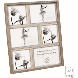 Mascagni A1235 Cadre collage bois pour 3 photos 10x10 et...