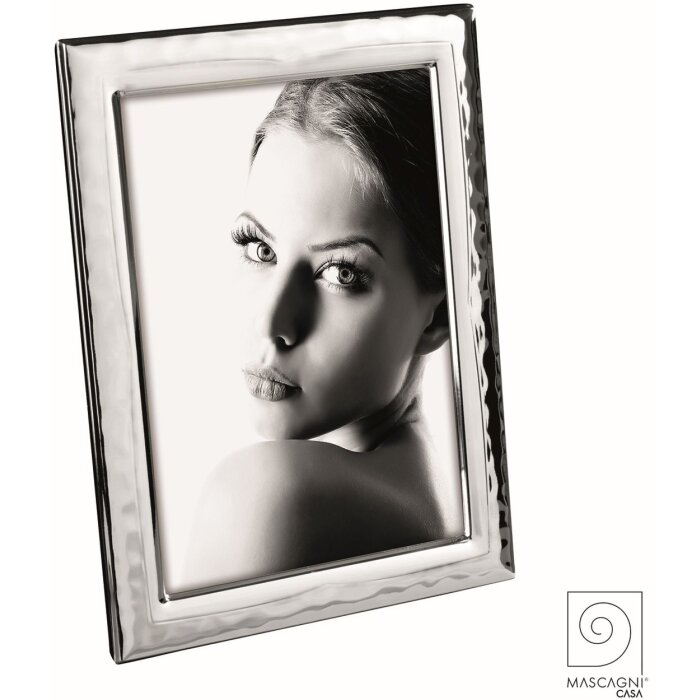 Mascagni A1376 Cadre photo métallique rétro 20x25 cm argent brillant