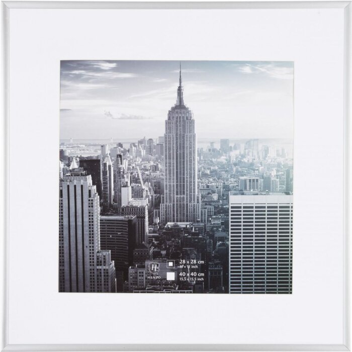 Henzo cadre aluminium Manhattan argent 40x40 cm avec passe-partout 30x30 cm