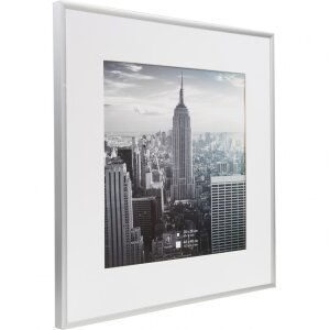 Henzo cadre aluminium Manhattan argent 40x40 cm avec passe-partout 30x30 cm