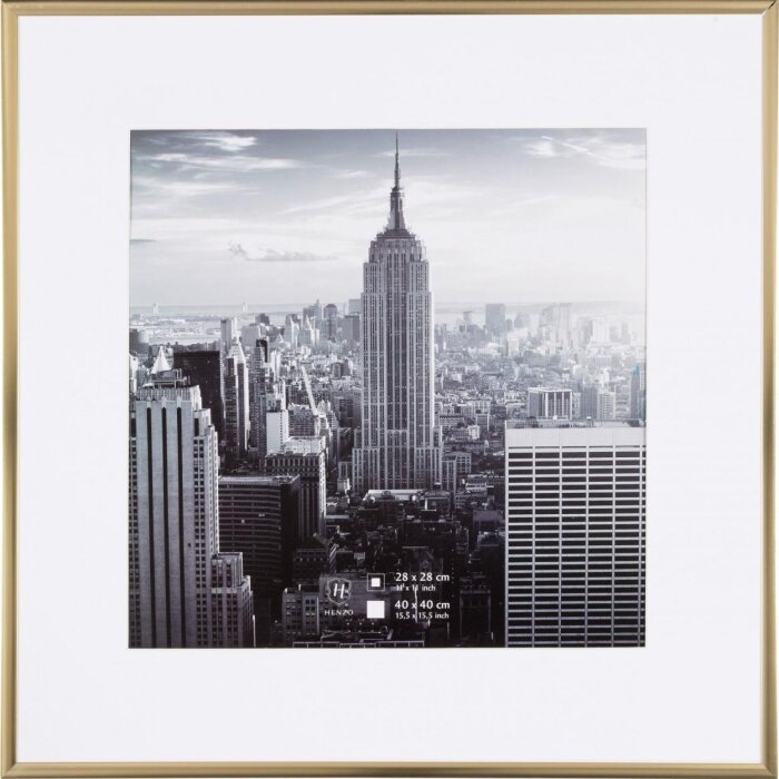 Henzo cadre aluminium Manhattan or 40x40 cm avec passe-partout 30x30 cm