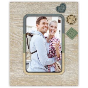 Cadre photo en bois ZEP Blazer 10x15 cm et 13x18 cm Boutons