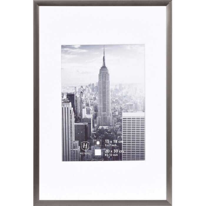 cadre photo gris acier aluminium Manhattan 20x30 cm